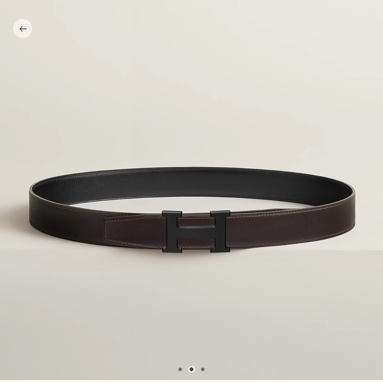 H 벨트 버클 & 리버서블 가죽 스트랩 32mm