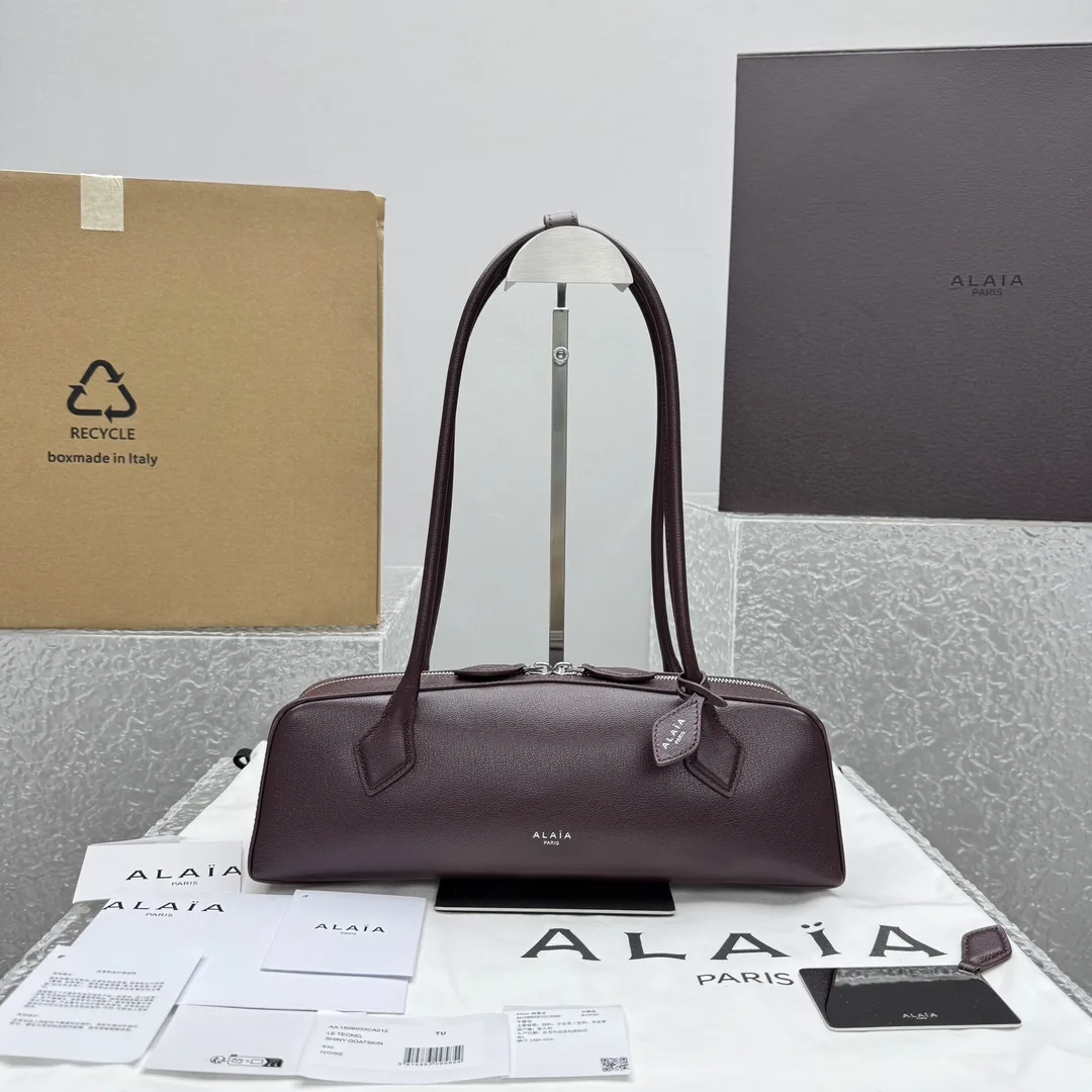 Alaia 알라이아Le Teckel 레더 숄더 백 33x10x11cm